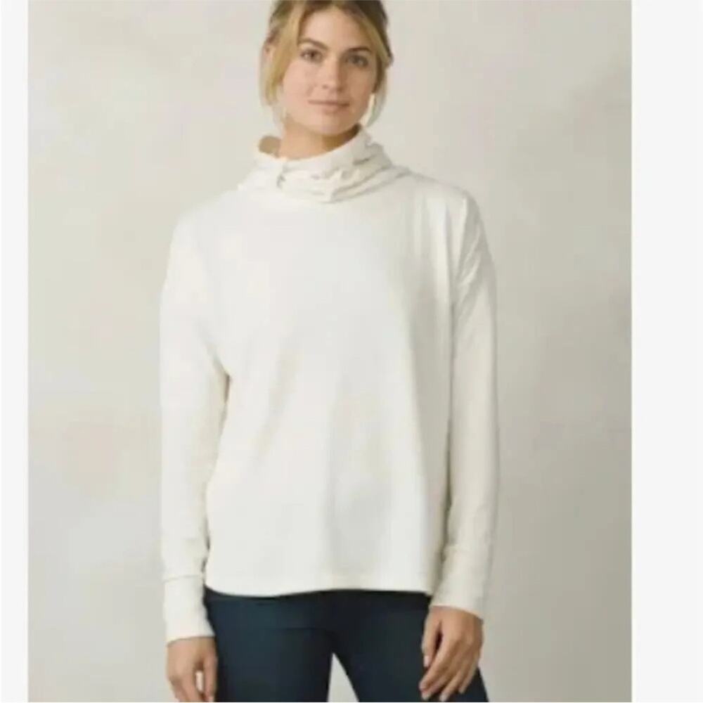 Prana Women's White Turtleneck Sweater